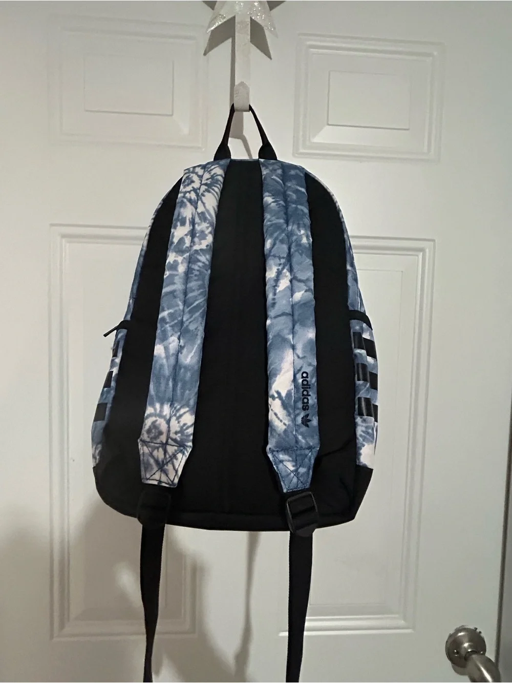 adidas Blue and White Tie-Dye Kids Backpack